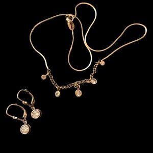 Made in Italy Gold over Silver Dangling Round CZ Necklace